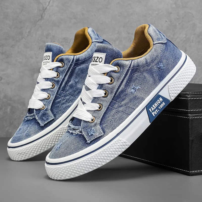 

Luxury Men's Shoes Retro Breathable Canvas Shoes Non Slip Wear Resistant Soft Sole Casual Shoe High Quality Lace Up Men Sneakers