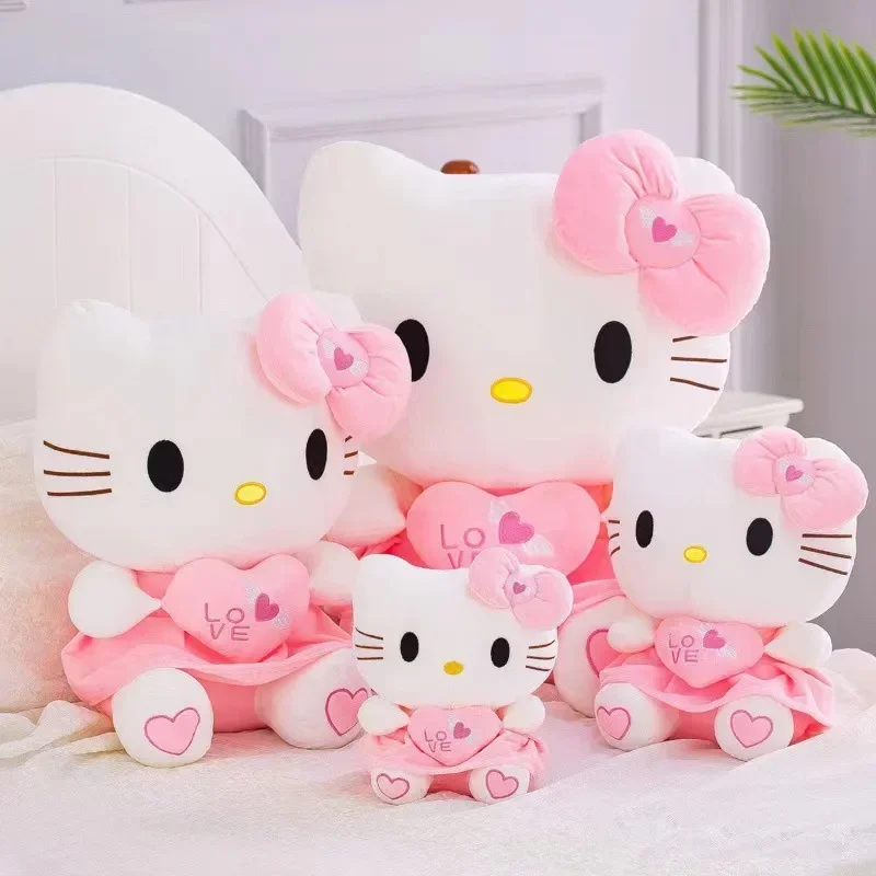 30cm Sanrio Hello Kitty Cat Plush Toys Cartoon KT Cat Plushie Doll Soft Stuffed Anime Pillow Birthday Gifts For Kids Girls