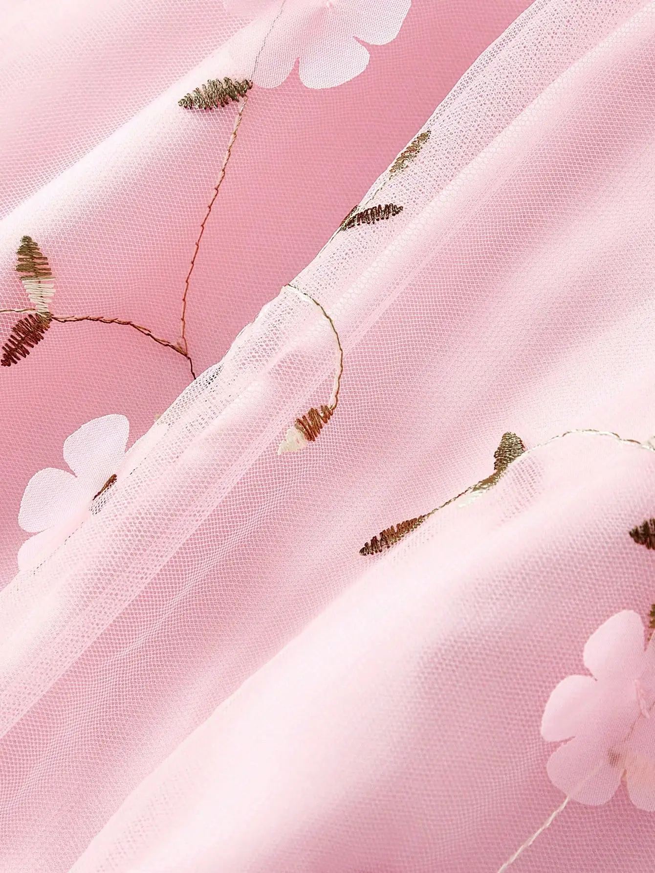 

Розовое сетчатое платье-комбинация с цветочной вышивкой для женщин, элегантное платье А-силуэта на весну-лето