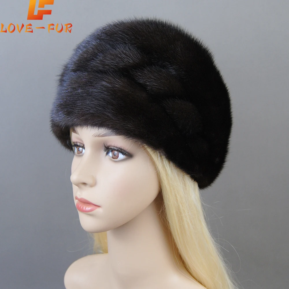 Hot Sale 2024 New Winter Snow Unisex Natural Mink Fur Beret Bomber Hats Caps Luxury Women Real Mink Fur Hat Cap