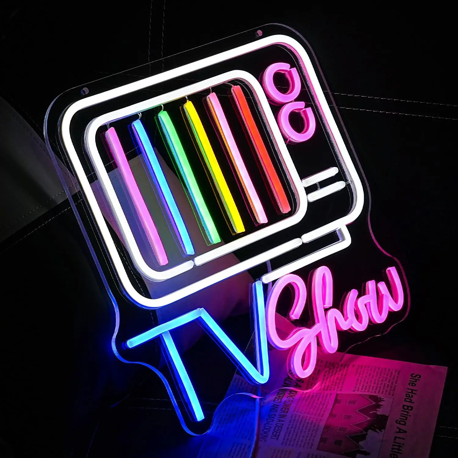 Retro TV Show Neon Sign Television Device LED Light Bedroom Electrical City Mall Supermarket Store Hotel Decoration Home Decor