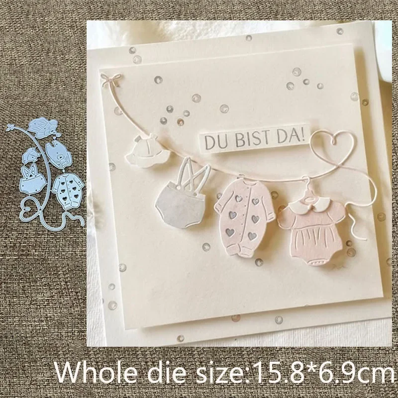 Neues Design Metall-Schablonenform Schneidewerkzeug Wäscheleine Babykleidung Scrapbook-Stanzform Album Papierkarten Basteln Prägen