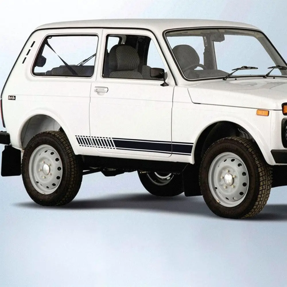 For For Lada Niva XRAY Granta Side Body Vinyl Stickers Sport Style Auto Exterior Decorative Stripes Tuning Parts Accessories
