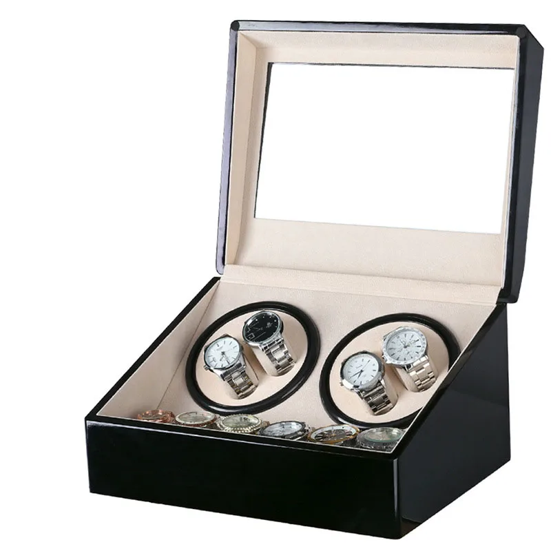 4+6 Slots Automatic Rotator Watch Winder Motor Silent Movement Winder Watch Boxes Men Mechanical Watches Display Organizer Box