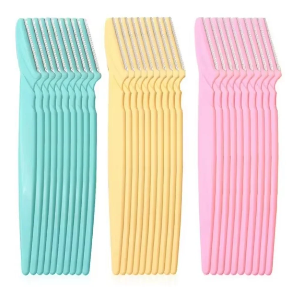 Professional Stainless Steel Eyebrow Trimmer Blades 6 Pack Hair Removal Beauty Makeup Tool for Flawless Brows