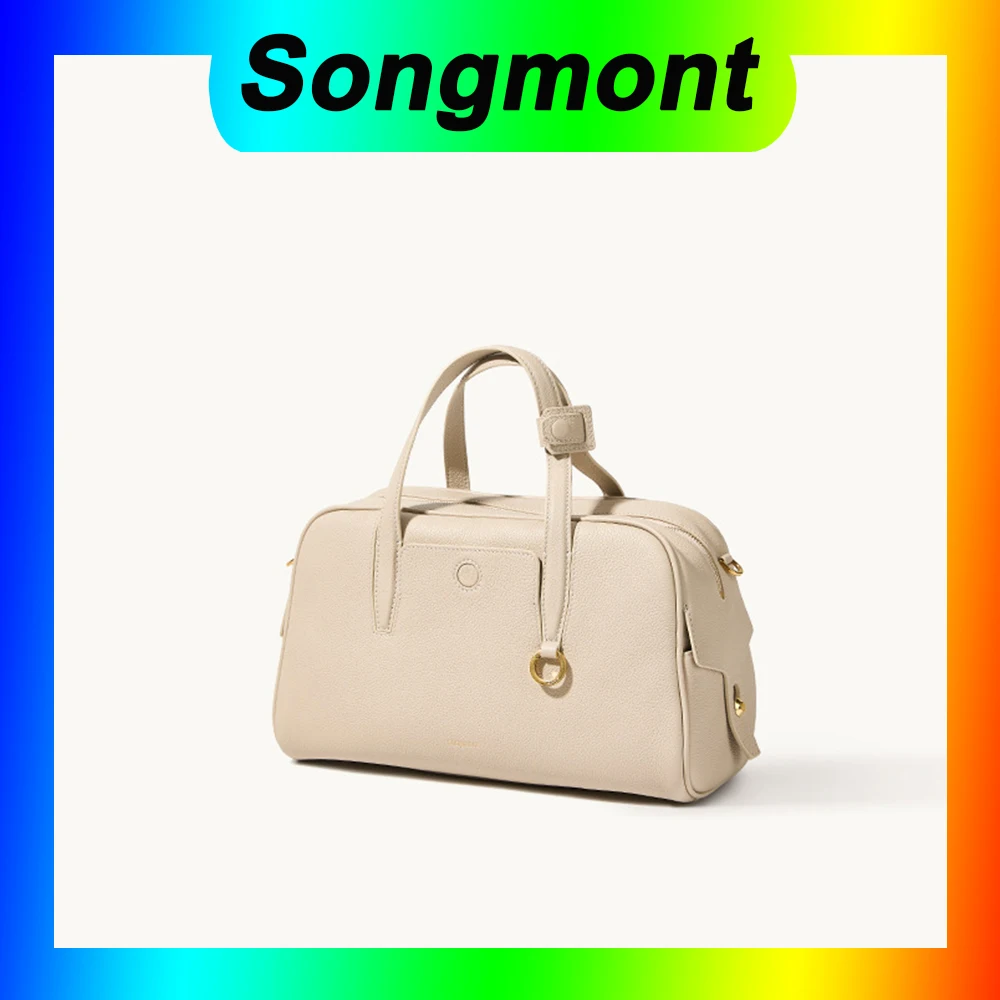 

Songmont Handbag Cowhide Bowling Bag Boston Bag