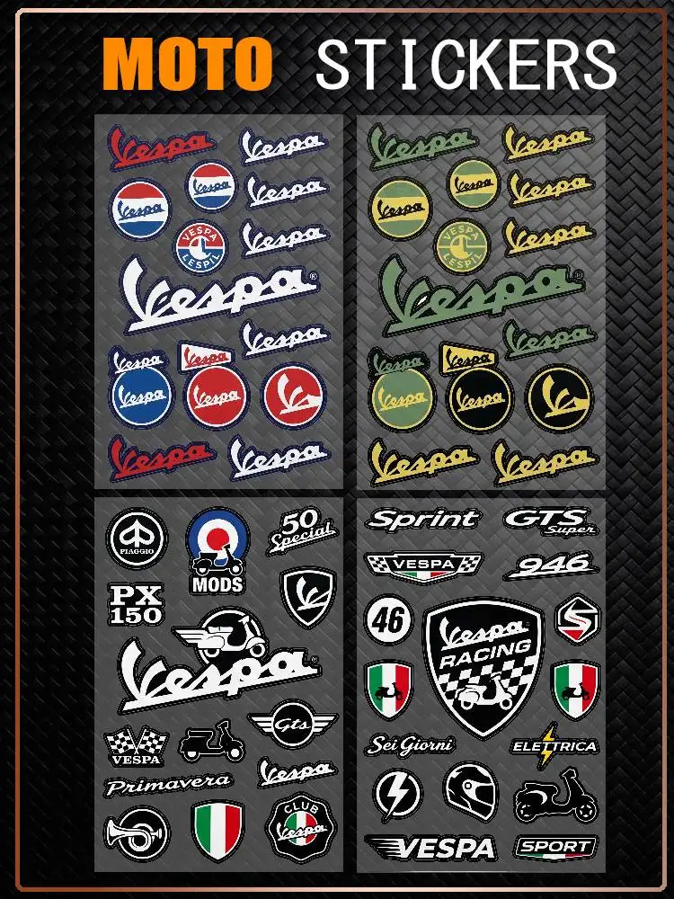 Adesivos decorativos refletivos universais à prova d'água para VESPA, para disfarçar arranhões em carros, motos, capacetes, copos de água e geladeiras