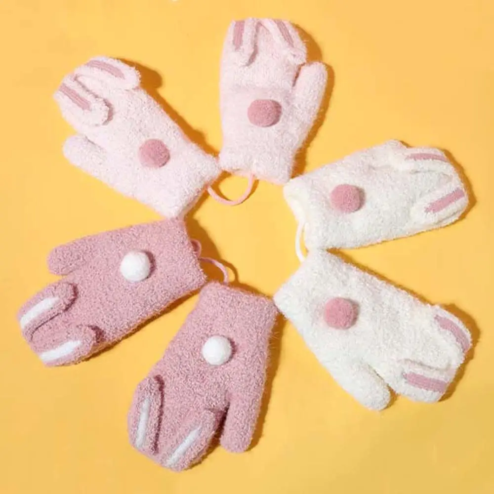 

Years Gloves For Toddler Baby Thick Windproof Children Gloves Hanging Neck Gloves Gloves Full Finger Mittens