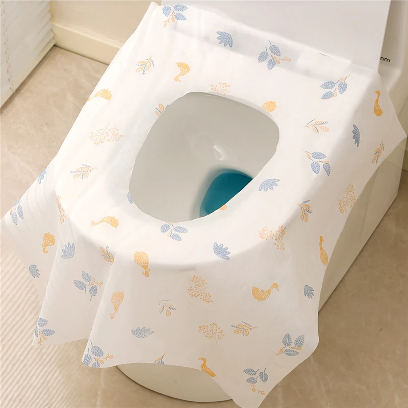 Disposable Toilet Seat Cover Waterproof Comfortable Sticky Toilet Mat Portable For Travel Camping Hotel Household Use