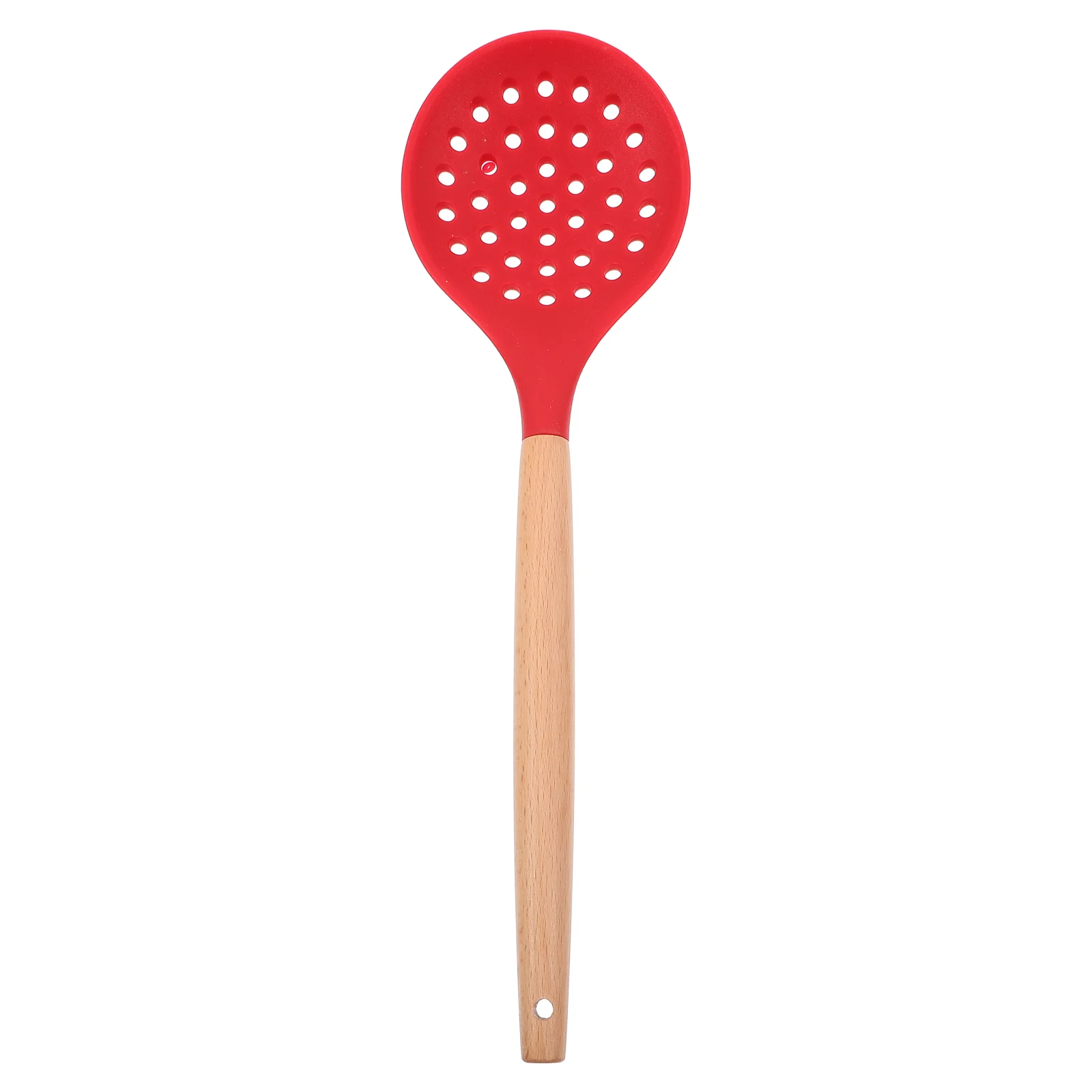 

Oil Filter Spoon Colander Hot Pot Simple Wooden Silicone Skimmer Frying Strainer