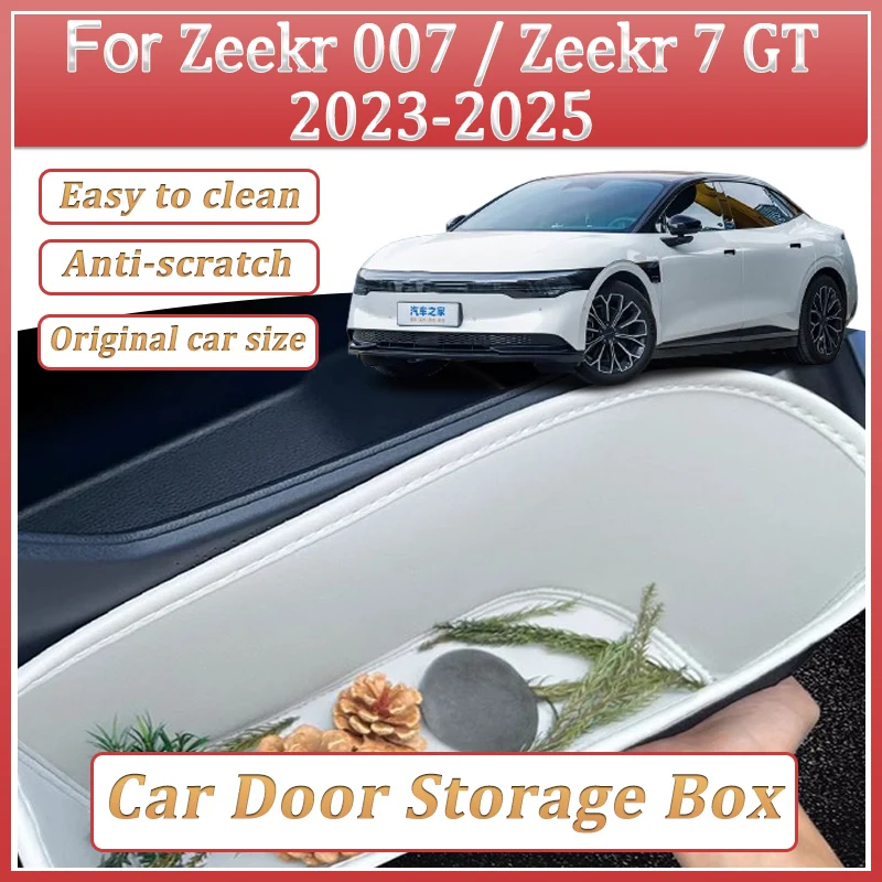 Car Door Storage Box For Zeekr 007 Body Kit 7 GT 2023 2024 2025 Auto Door Storage Barrel Dust Covers Protective Pad Accessories