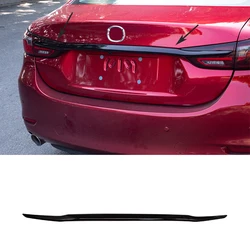 Fit For Mazda 6 ATENZA 2019 2020 2021 2022 ABS Glossy black CAR rear door trunk tailgate Lid  molding Strip Cover Trim