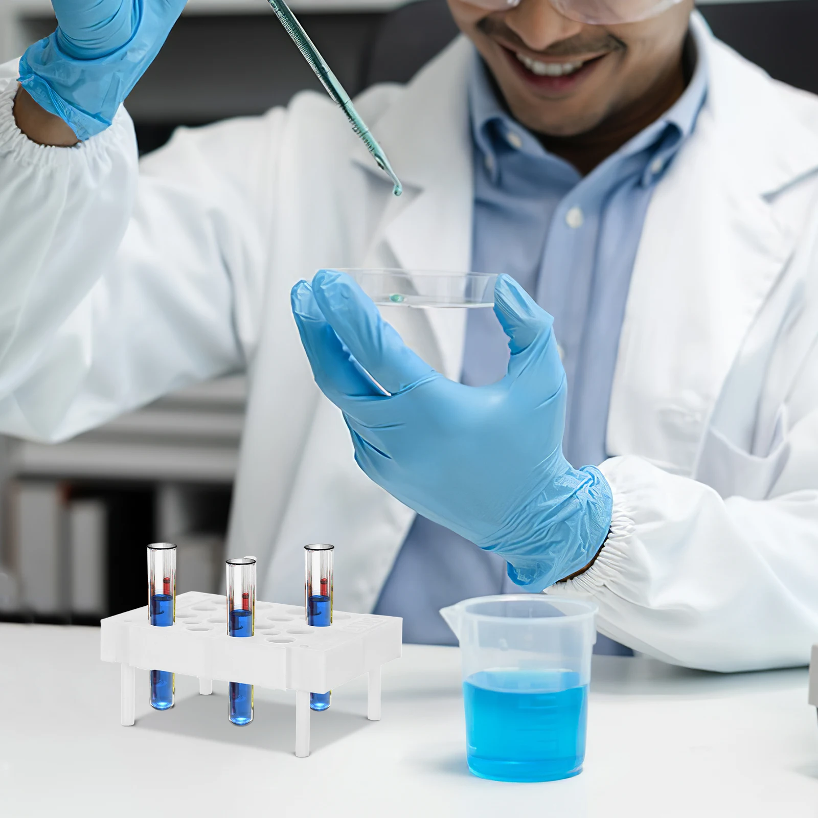 

Multifunctional Test Tube Holder Rack Tubes Stand 6PCS Plastic Vial Holder Detachable Tube Container Storage