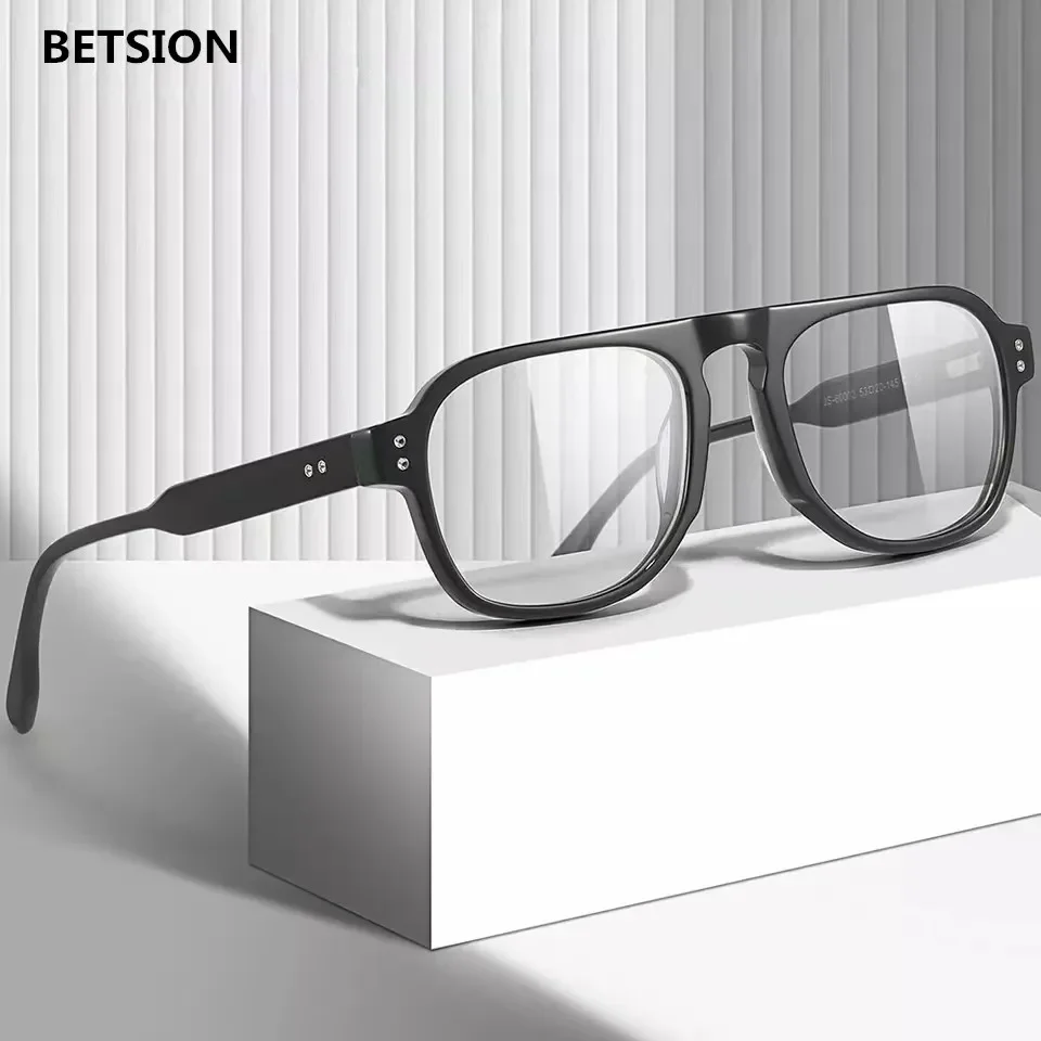 

BETSION Vintage Acetate Full Rim Eyeglass Frames Men Women Hand Made Glasses Rx able Myopia Optical Top Quality