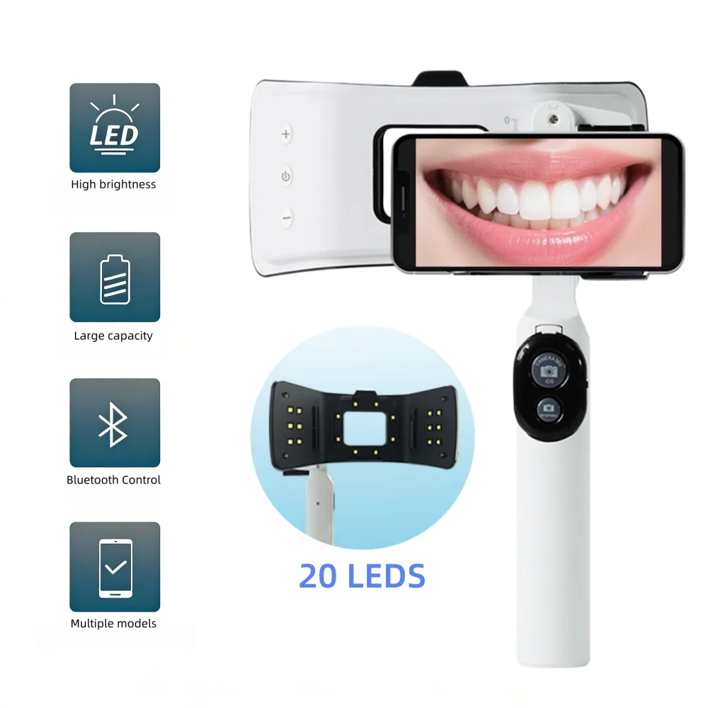Dental Wireless Photography Light Treatment Light 20LED With Bluetooth Control Intraoral Flashlight Dentistry Oral Filling Light