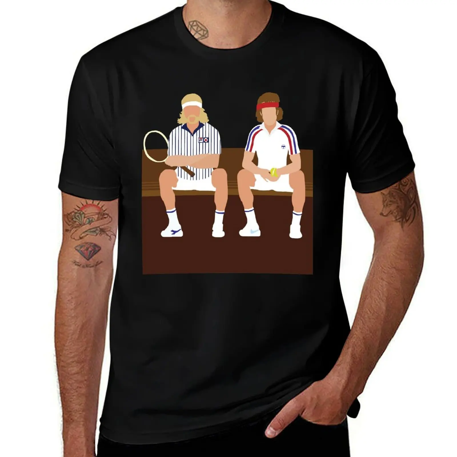

Bjrn Borg vs John McEnroe T-Shirt man t shirt cotton cotton tshirt 100% T-Shirt