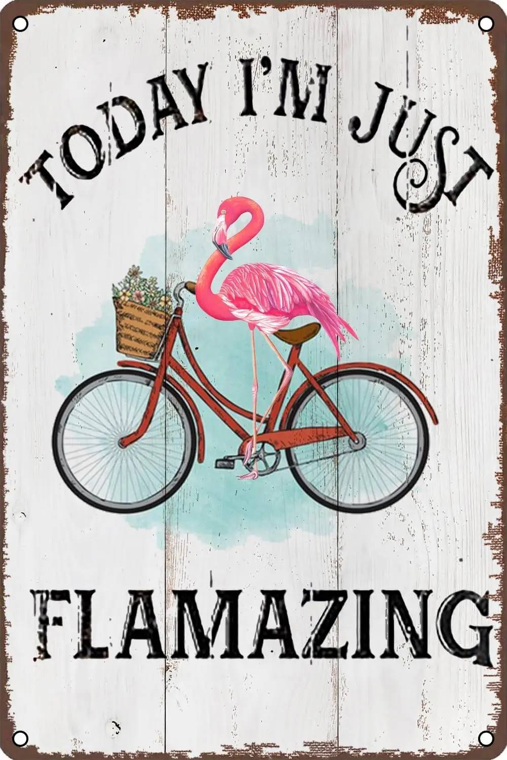 Vintage Tin Sign Flamingo Decor Flamingo Gifts for Women Today I m Just Flamazing Flamingo Metal Sign Wall Art for Home Yard Out