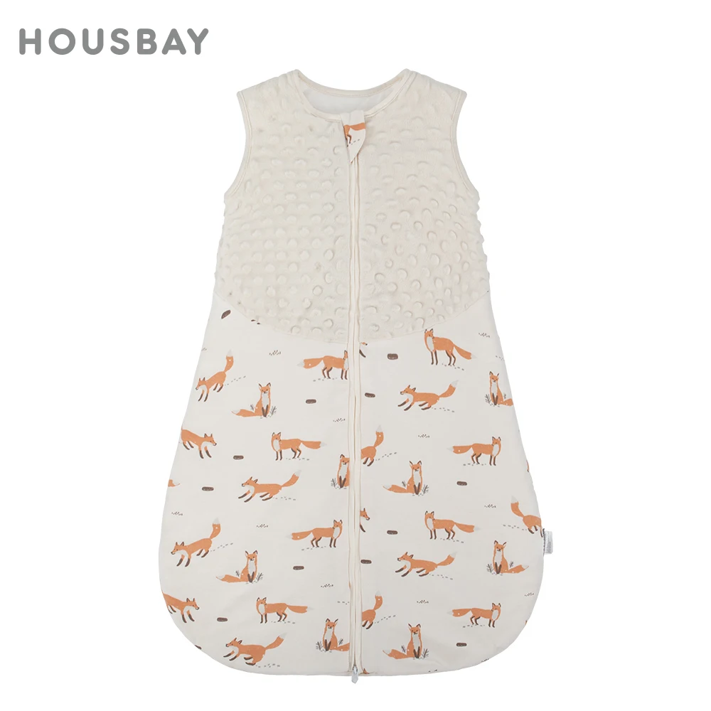 

Детский спальный мешок для детей 3-24 месяцев, бежевое детское носимое одеяло с принтом лисы Doudou, бархатное лоскутное дизайнерское одеяло с защитой от ударов, спальный мешок