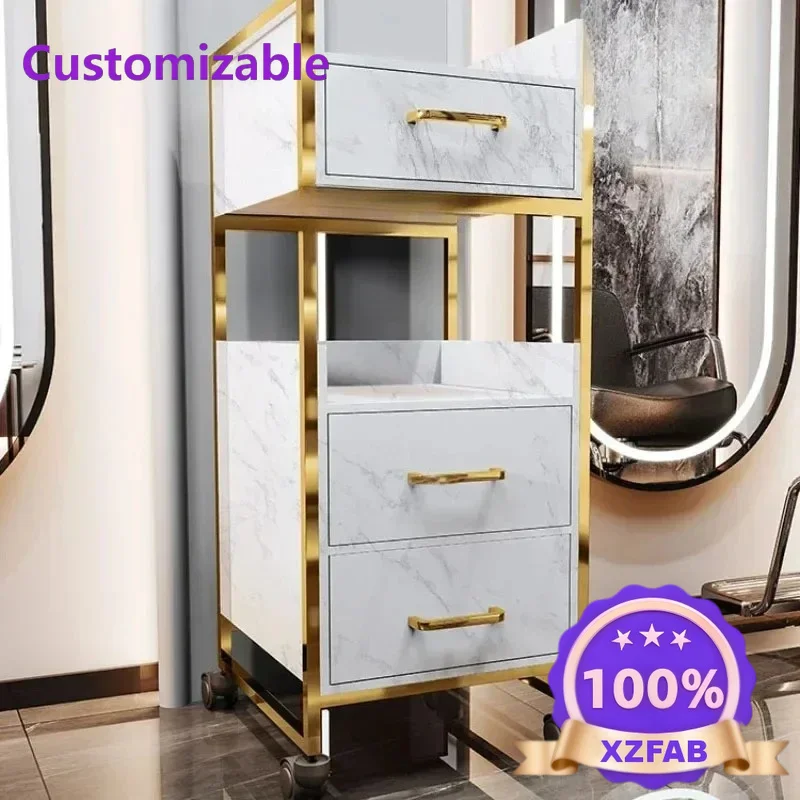 Factory Direct 2026 Long - lasting Barber Shop Special Salon Trolleys Tool Cabinet Hair Salon Multi-functional Storage Rack