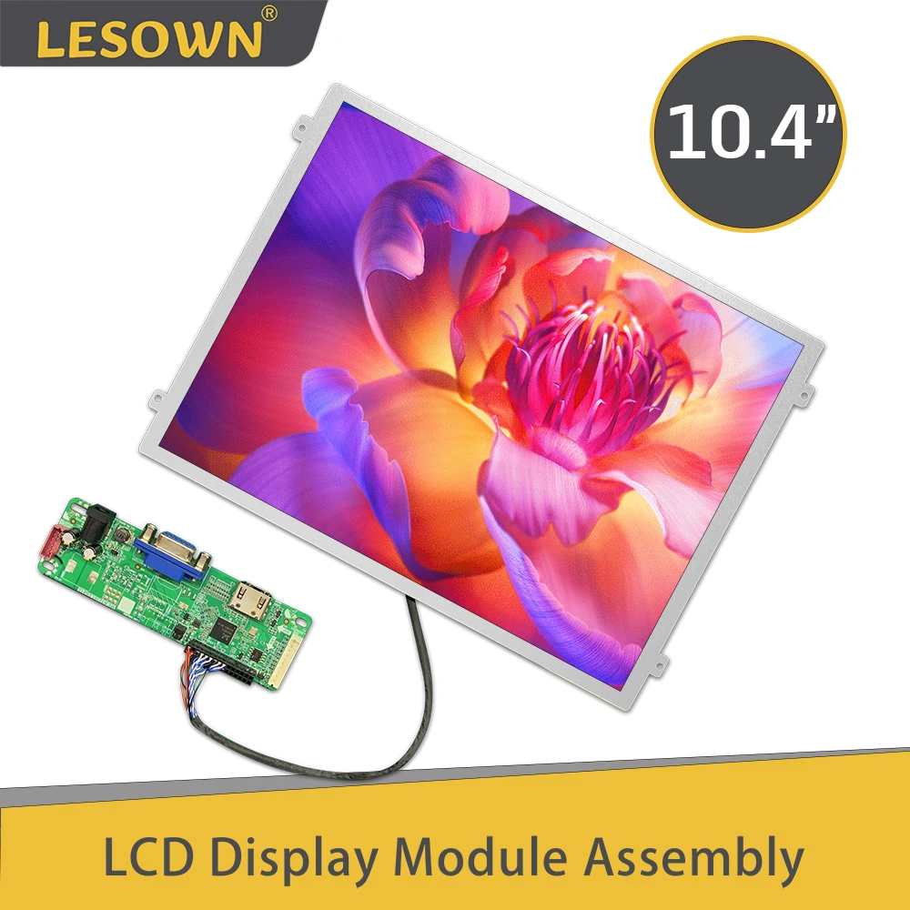 

LESOWN LCD Display Screen Panel Full HD 1024x768 IPS LVDS 30PIN Driver Board VGA HDMI Interface Display Module for Raspberry Pi