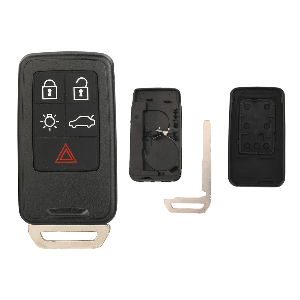 Jingyuqin 5 Taste Fernbedienung Schlüssel Smart Auto Schlüssel Fob 434 Mhz ID46 Chip Für Volvo XC60 S60 S60L V40 V60 S80 XC70 KYDZ ungeschnittene Klinge