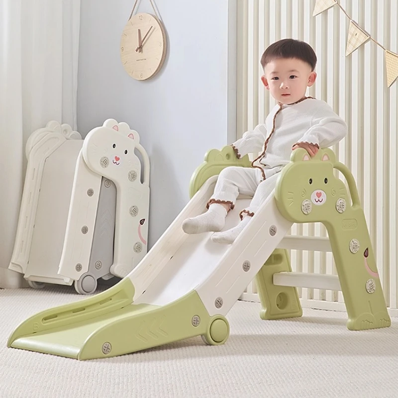 

Household Kids Toddler Baby Indoor Foldable Slide Playset Home Playground Safe Non Slip Durable Easy Assembly Adjustable Height