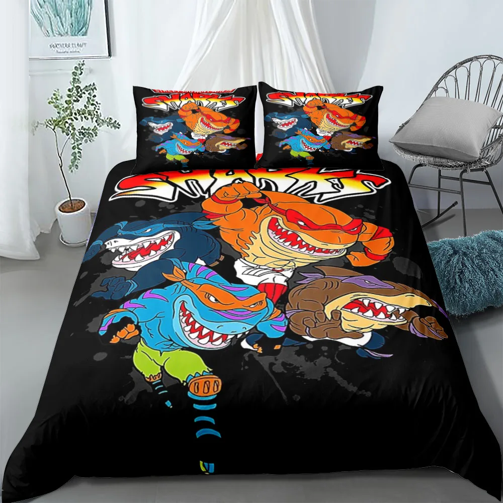 Street Sharks Arcade Bedding Set without sheet King Queen Double Full Twin Single Size Bed Linen Set