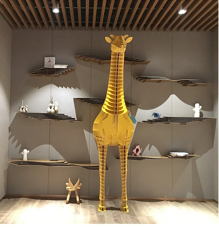 Creative Giraffe Animal Shelves Elk Bookcase Window Display Soft Decoration Personalized Wood Decoration Fashion Creative