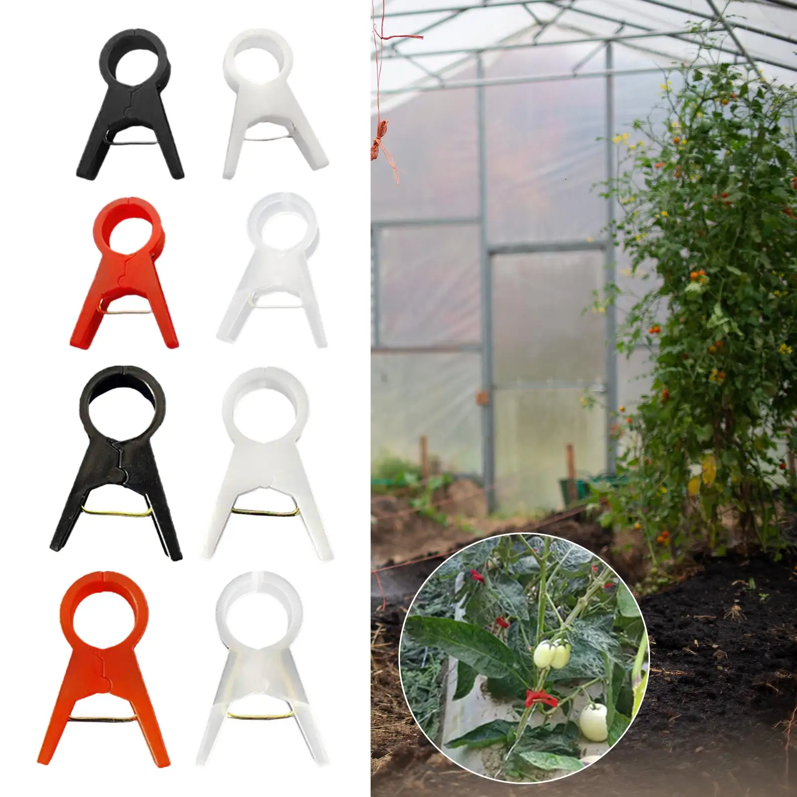 100x Plant Clips Flower Clamps Vertical Gardening Tool Flower Vine Stem Clips Tomatoes Vine Clips for Orchid Climbing Plants