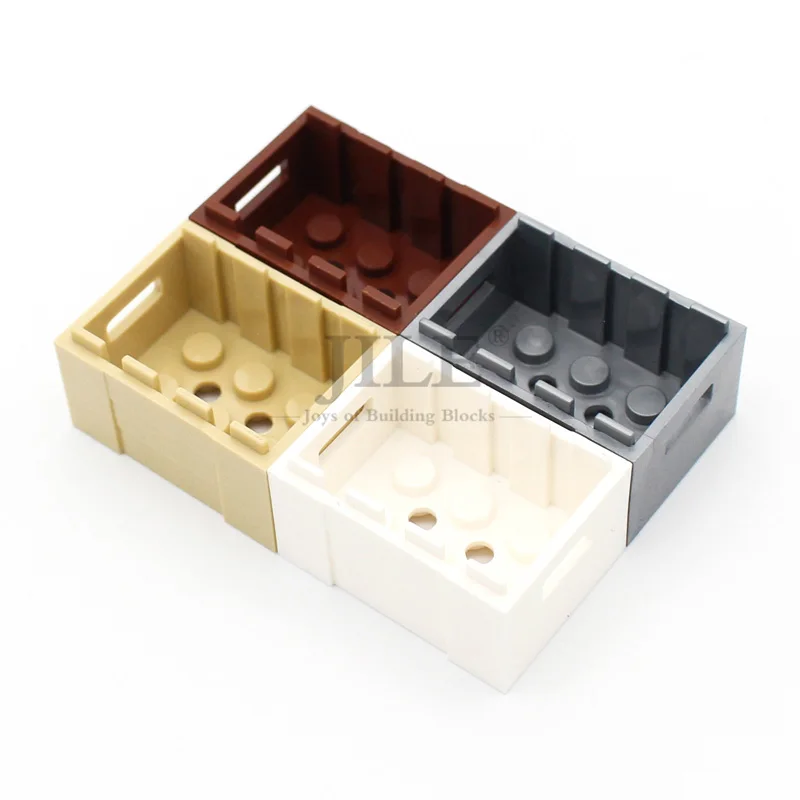 10pcs Moc 30150 Building Blocks Container Crate 3x4x1 2/3 with Handholds DIY Bricks Compatible Assembles Figure Friends Toys