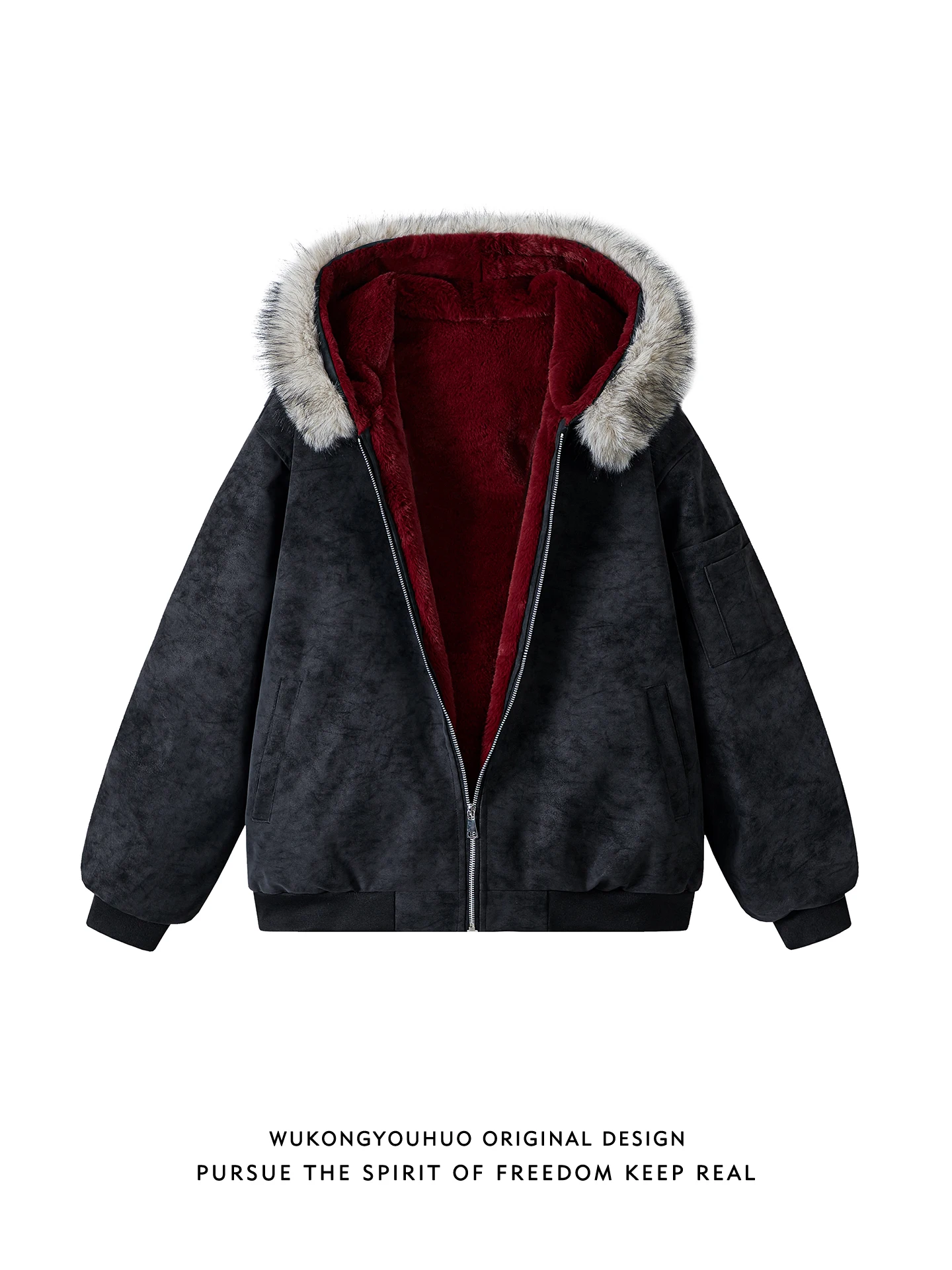 

Тепло и шлейф: молодежная модная хлопковая куртка с капюшоном и меховым воротником, зимнее пальто для пар, универсальное и уютное