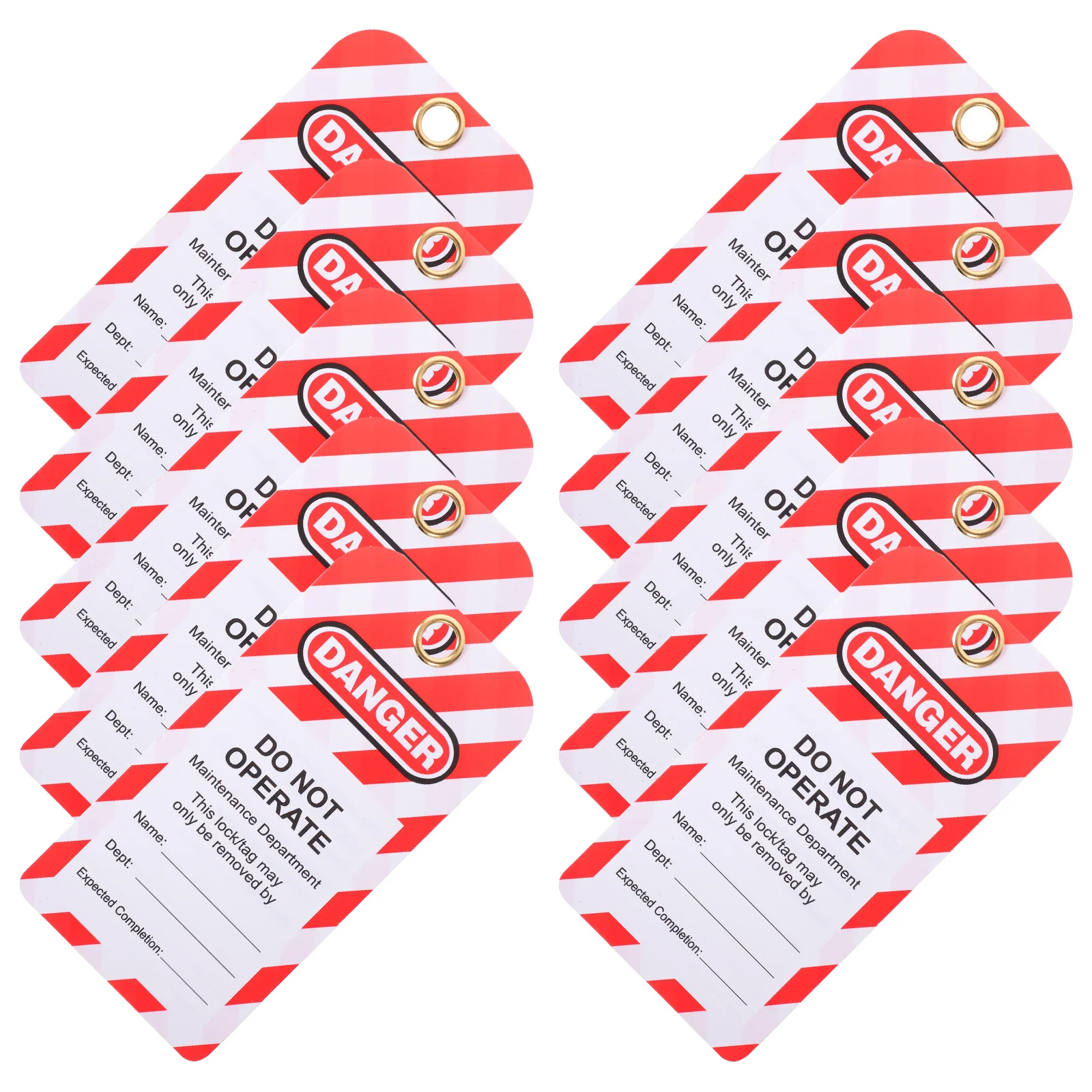 10 Pcs Safety Warning Sign Plastic Lockout Tags for Equipment Repair Do Not Operate