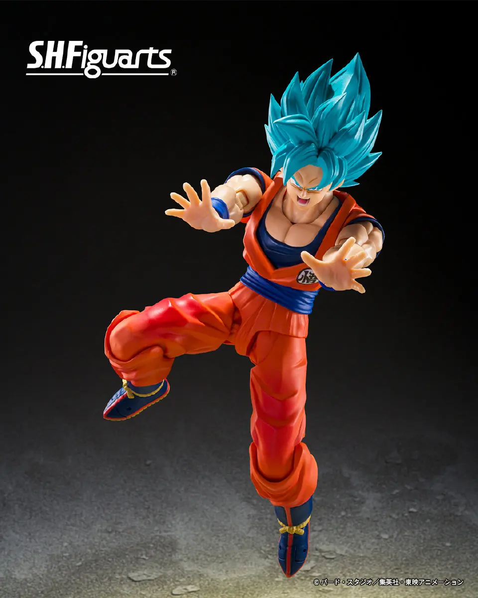 In Stock Bandai S.H.Figuarts SHF Dragon Ball Super Saiyan God Son Goku Blue Power Transcending Limits Action Figure Toys Model - view 5