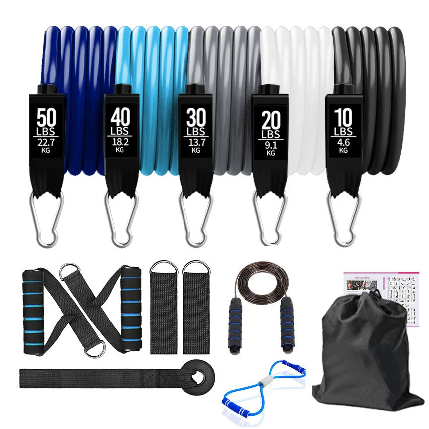 150lbs Fitness Exercises Resistance Bands Set Elastic Tubes Pull Rope Yoga Band Training Workout Equipment for Home Gym Weight