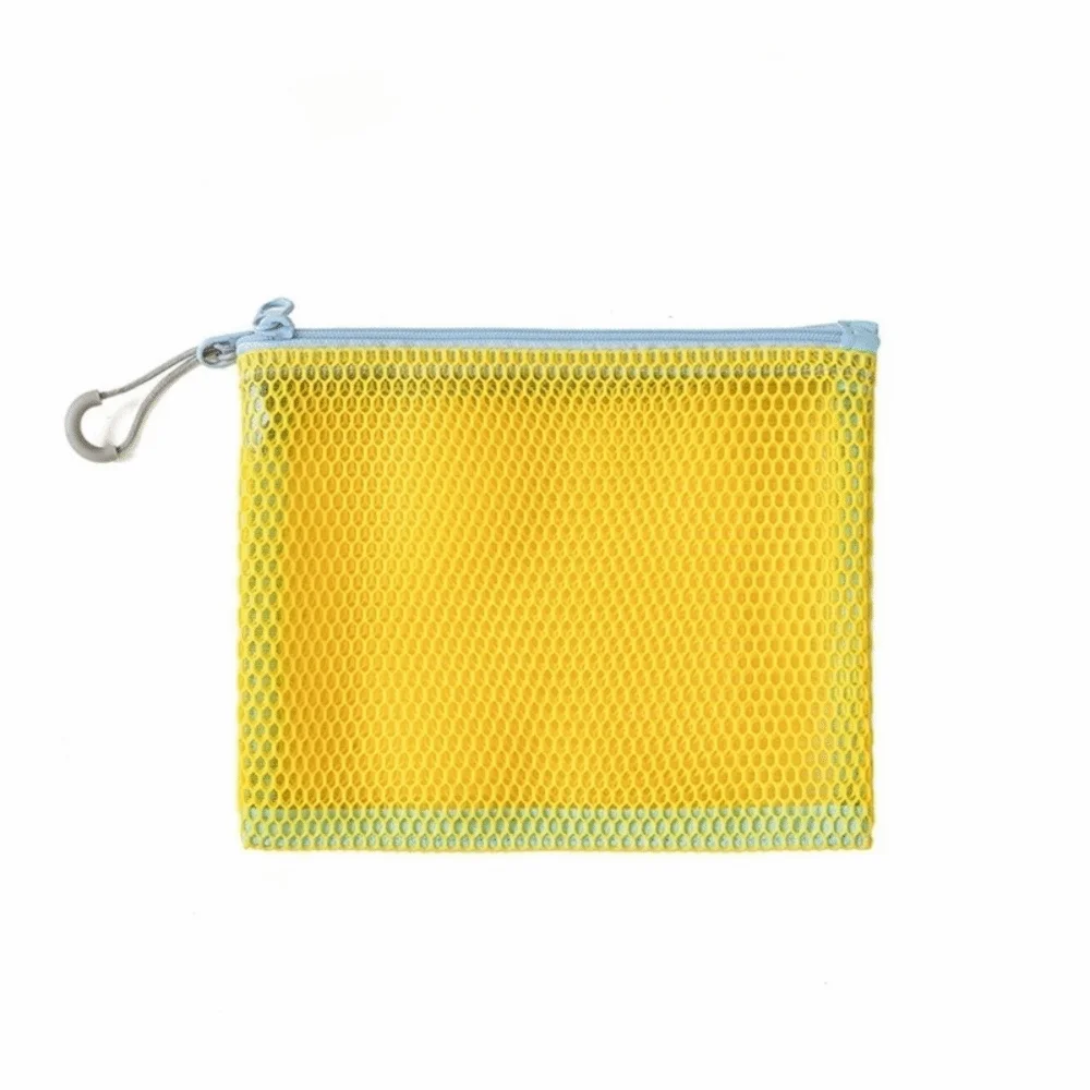 

New Mesh Cosmetic Bag Dopamine Color Large Capacity Travel Storage Pouch Zipper Portable Data Cable Earphone Organizer