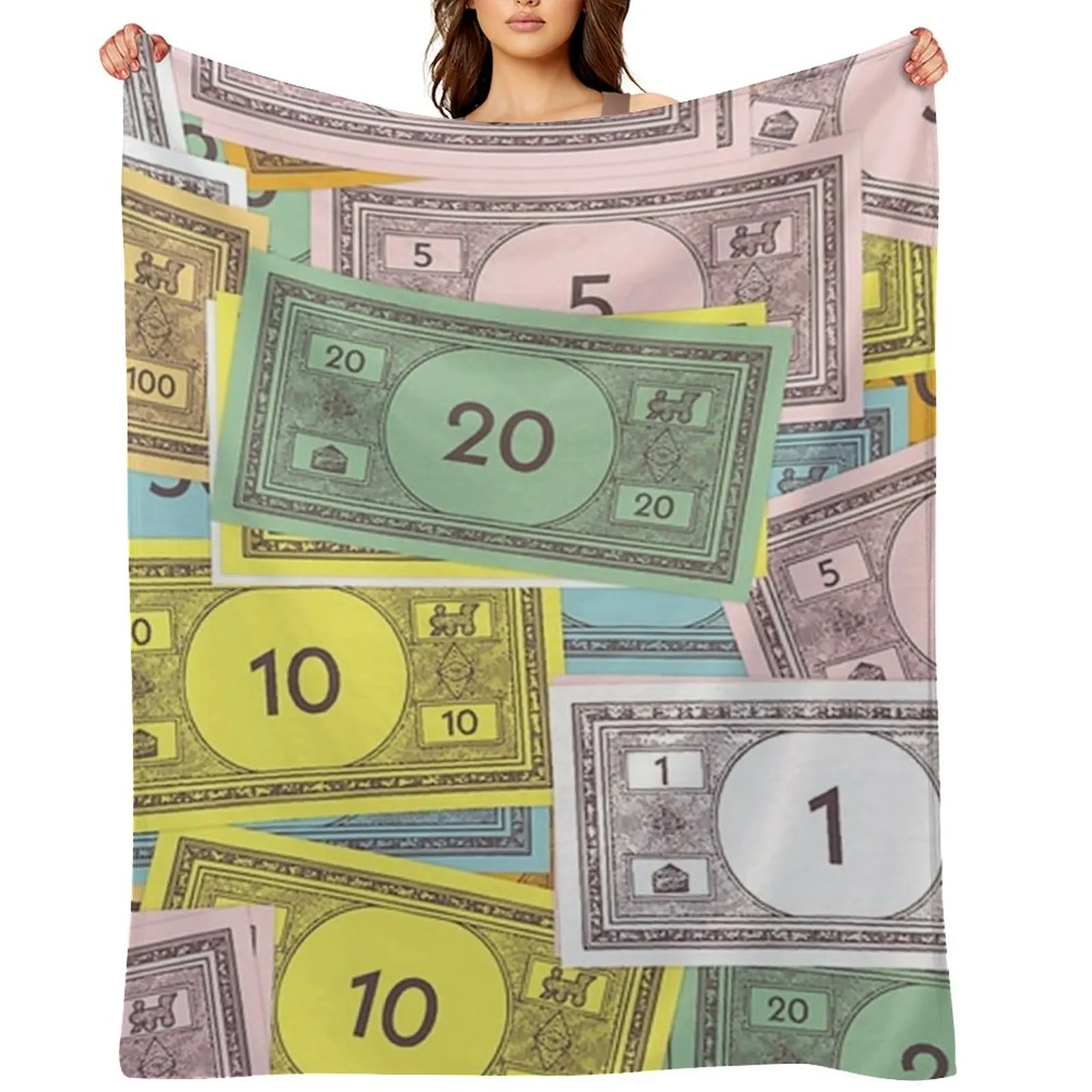 

Money Monopoly Throw Blanket Decoratives Polar Luxury Designer Luxury Thicken Blankets