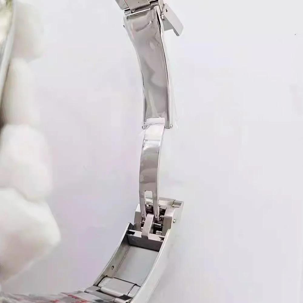 حافظة ساعة 39 ملم + حزام ساعة من الفولاذ المقاوم للصدأ، ملحقات حافظة VK63 من زجاج الياقوت، لحركة كوارتز VK63، قرص مناسب 29.5 ملم