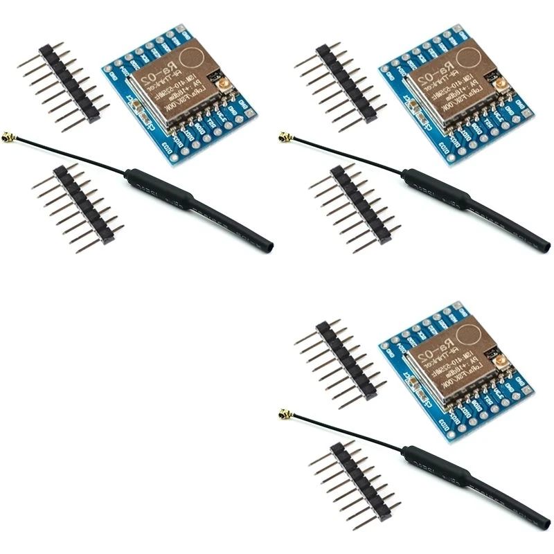 ABJF-3X 433MHZ SX1278 Lora Module 433M 10KM Ra-02 Wireless Spread Spectrum Transmission Board 2.4G IPX Antenna For Smart Home