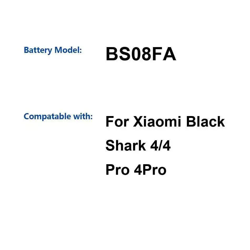 

Premium Replacement Mobile Phone Battery For Xiaomi Black Shark 4 Pro BS08FA 4500Mah