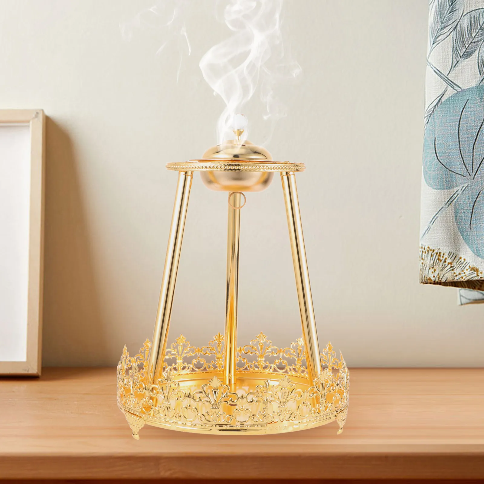 

Elegant Zinc Alloy Incense Burner European Style Home Decoration Living Room Office Hotel Tabletop Censer nament