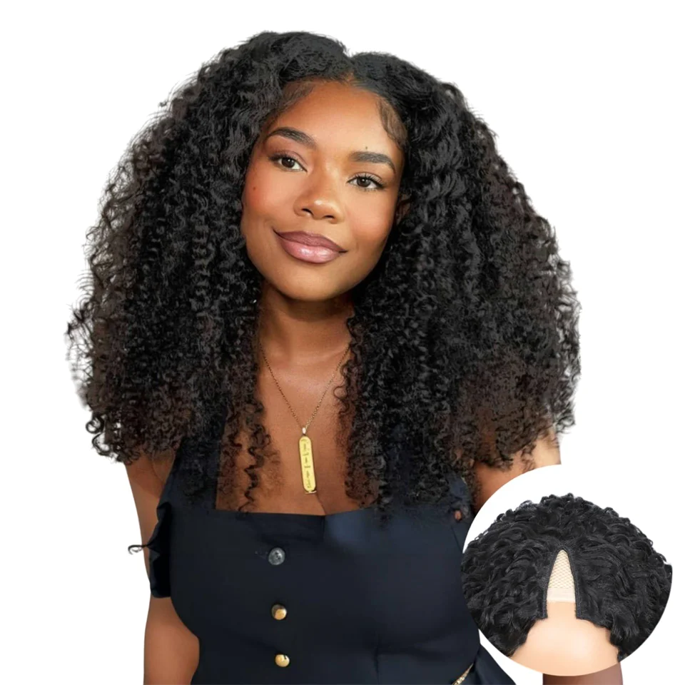 

Curly Bob V Part Human Hair Wigs No Leave Out No Glue 8-16inch Brazilian Half Wigs Human Hair Glueless Curly Bob Wigs Human Hair