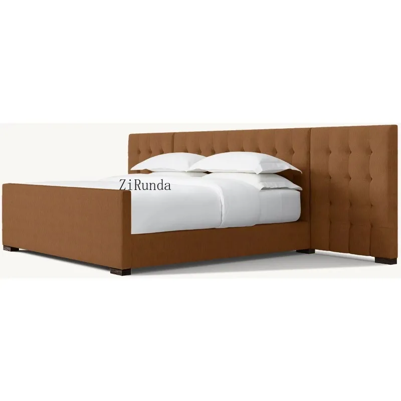 American Solid Wood Premium Upholstered Bed - Small Size, Medium Size, Large Size