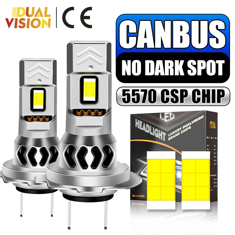 

Dualvision светодиодный H7 Фары 1000 Вт 2 шт. автомобильная лампа 5570 CSP H4 H11 H8 9005 HB3 9006 HB4 дальний и ближний свет 1: 1 Mini Plug & Play 12 В 24 В