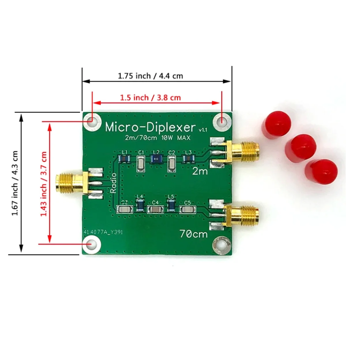 New 10W V/U 2m 70cm Micro-Type Diplexer Duplex Filter,Used to Place Between the Transmitter and Antenna(with Shell)