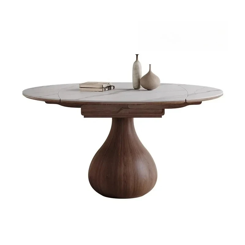 

Французский ретро твердый деревянный круглый современный простой маленький квартирный средневековый новый обеденный стол из каменной плиты выдвижной