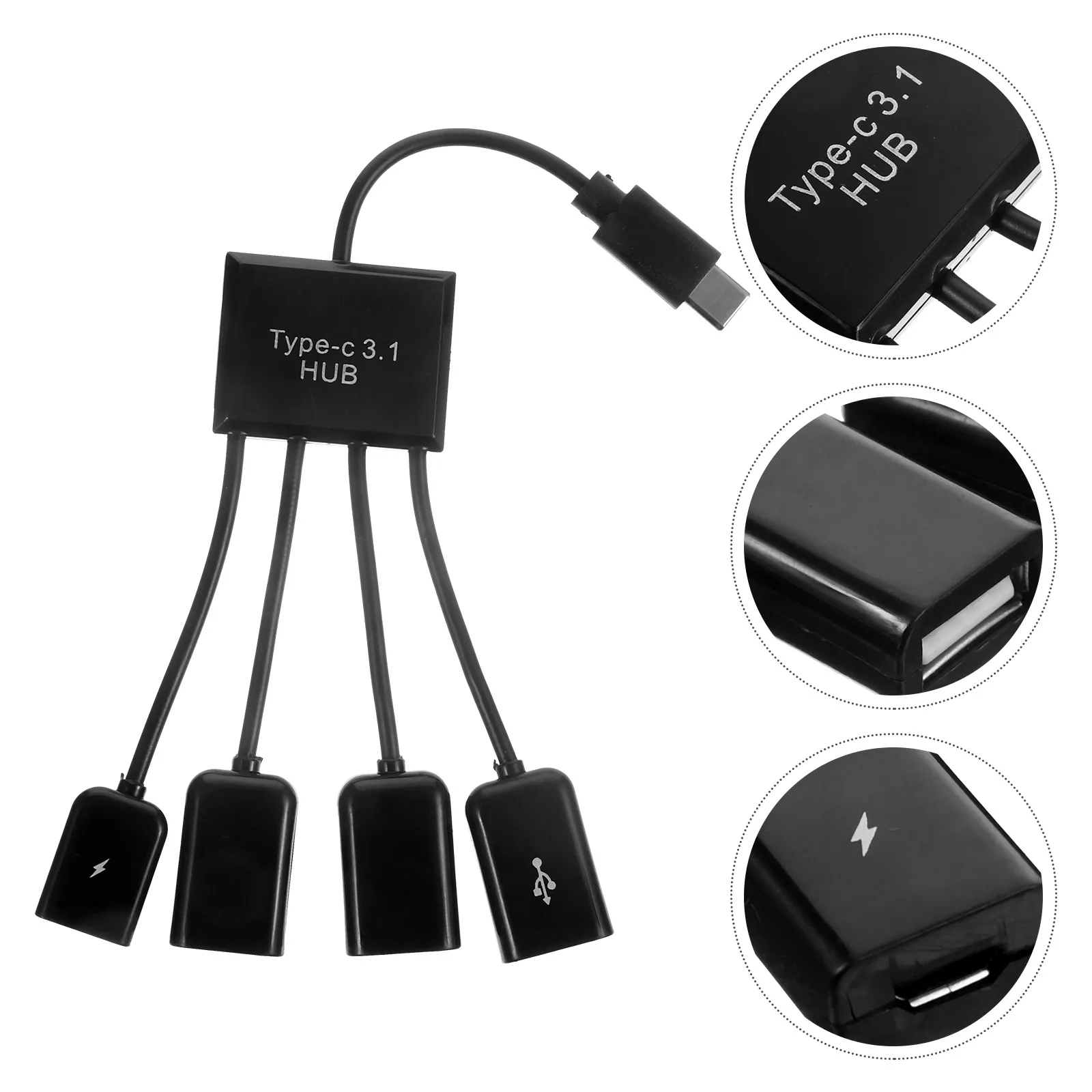 

1 set 1 Set Ports Usb 2.0 Hub Adapter Hub Extender Adapter Splitter For Laptop Pc Otg Wall Car Plug Play Black