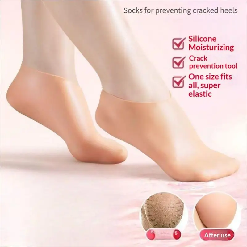 

1 пара силиконовых увлажняющих носков для ног от трещин и сухой кожи, многоразовые гелевые чулки-накладки для защиты стоп