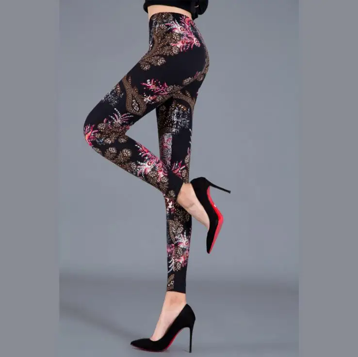 

Леггинсы облегающего кроя с тонким принтом, женские, с высокой талией, повседневные, уличные, длинные, из тонкого материала, летняя коллекция