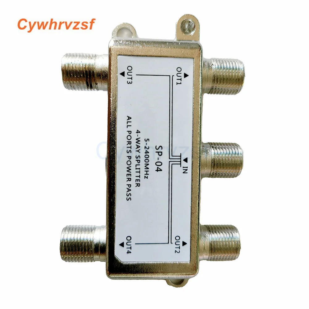 4 Way 4 Channel Satellite/Antenna/Cable TV Splitter Distributor SP-04 5-2400MHz F Type Wholesale In Stock Drop Shipping