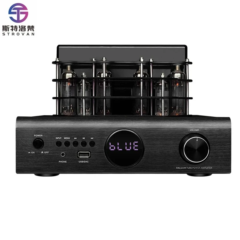 

Powerful Stereo Integrated Home Amplifier Digital Audio Vacuum Tube 2.0 Channel Aluminium Alloy Panel AV-2080R